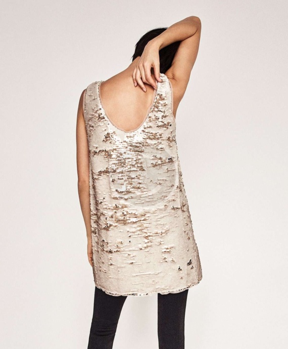 Two-Tone Sequin Dress - Image 3