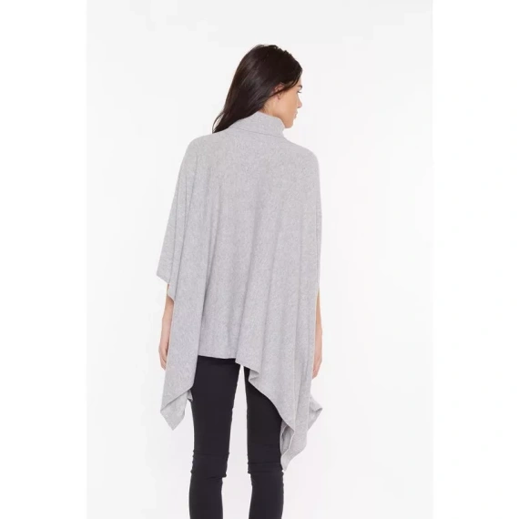 J CASHMERE Women's 100% Pure Cashmere Cowl-Neck Asymmetric Duster Sweater - Image 2