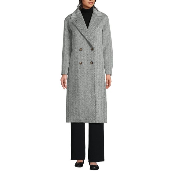 Lands' End Women's Insulated Double Breasted Wool Coat