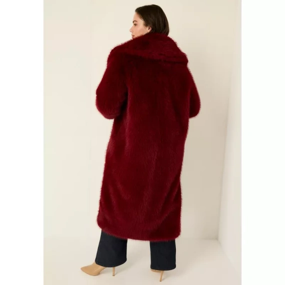 June + Vie by Roaman's Women's Plus Size Shaggy Faux Fur Coat - Image 2