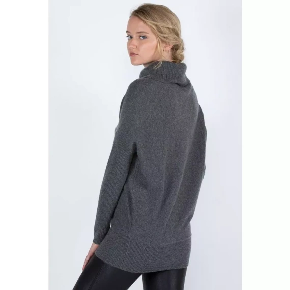 JENNIE LIU Women's 100% Pure Cashmere Cocoon Dolman Sleeve Cowlneck Sweater - Image 2