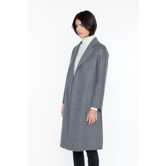 JENNIE LIU Women's Cashmere Wool Double Face Overcoat with Belt - Image 2