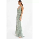 QUIZ Women's Sequin Strappy Evening Dress